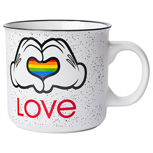 Silver Buffalo Disney Pride Mickey Hands Ceramic Camper Style Coffee Mugs, 20 Ounces #TOP10