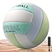 Balones de voleibol de tamaño oficial 5: pelota de voleibol de playa con inflador, pelotas de voleibol de poliuretano suave para interior y exterior, entrenamiento deportivo, juego de arena de playa,