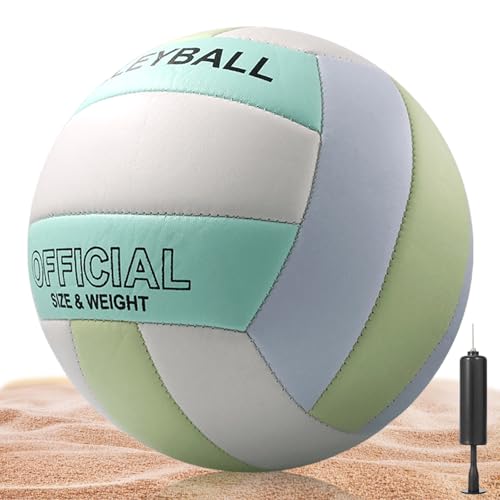 Volleyball: Offizielle Größe 5, Volleyball-Set Mit Aufblasgerät weiche PU-Volleybälle, Volleyball für drinnen und draußen Sporttraining, Strand-Sandspiel, Spielen für Teenager, Erwachsene, Anfänger