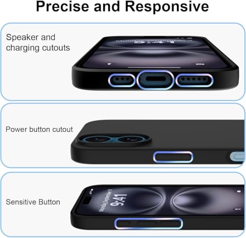 Image of Back Cover Compatible with iPhone 17 Case (6.3) Soft Touch Slim Liquid Silicone Full Protection Shock Proof Back Cover for iPhone 17 (SC Black)