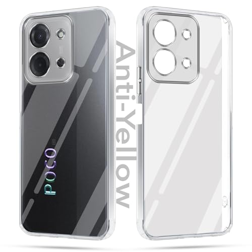 Image of Jkobi Lifetime Anti-Yellow Clear Back Cover Case for Poco C85 5G (Sleek Hard Crystal | Shockproof and Camera Protection)