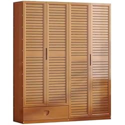 Persianas Para Armarios Leroy Merlin RAAMAE Zapateros Estrechos y Altos Gabinete de Almacenamiento de Zapatos con 4 Puertas con Persianas,para Zapatillas de Deporte, Tacones, Zapatillas, 127 * 33 * 150cm