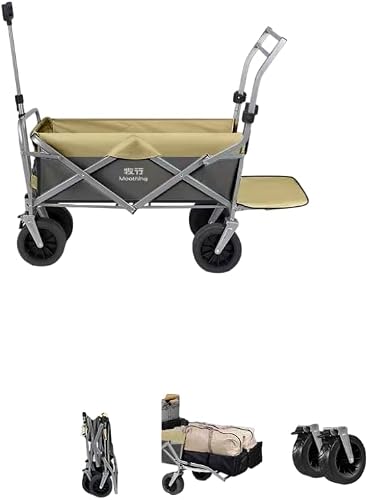 Foldable Camping Wagon Cart, 130L Heavy Duty Utility Trolley with 360° Wheels & Adjustable Handle – Outdoor Beach Festival Cart