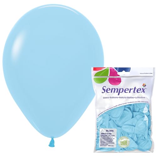 Sempertex Round Pastel Matte Blue Balloons 11 Inch 25Pcs Elegant Latex Balloons for Birthday Decorations Wedding Graduation Baby Shower Anniversary Bridal Shower Party Celebrations