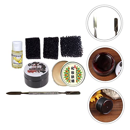 Lurrose 7Pcs / 1 Set Kit De Cera De Maquillaje De Halloween Kits De Maquillaje Kit De Pintura Facial Herramientas Profesionales Kit De Maquillaje De Cera Para Cicatrices Herramientas De