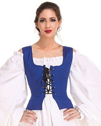 Pirate wench peasant renaissance medieval costume corset bodice c…
