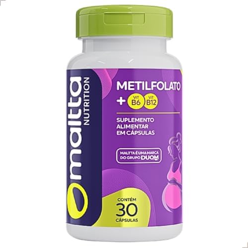 METILFOLATO COM VITAMINAS B6 E B12 COM 30 CÁPSULAS - DUOM