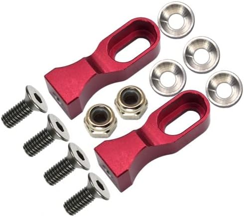 GPM For Tamiya TT-01 Upgrade Parts Aluminum Servo Mount With Collars & Lock Nuts & Screws - 1Pr Set Red