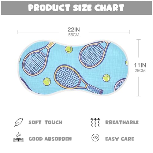 Bolaz Baby Burp Cloths 4 Pack,Tennis Racket Pattern,Feeding Cloths Face Towel Super Absorbent Soft Cotton Burping Rags Feeding Bibs3