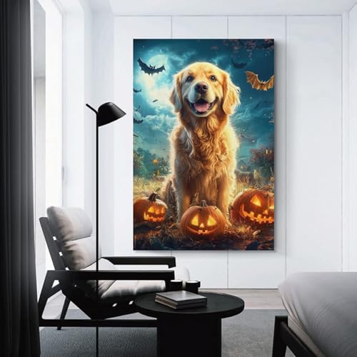 Cuadros modernos de Golden Retriever e impresiones lienzo para decoración de pasillo 3