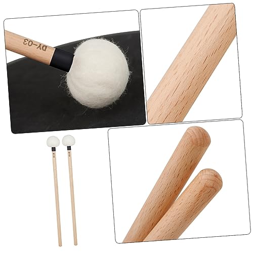 2 baquetas profesionales para percusión con mazo de fieltro miniatura 2
