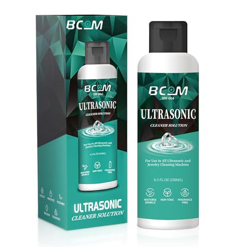 Ultrasonic Jewelry Cleaning Solution, Great for Use in All Ultrasound Machines, Eyeglass and Rings, Effective Solution for Cleaning Gold, Silver, Platinum, Diamonds, and Watch, 8.5 oz/250 ml,1 Pack