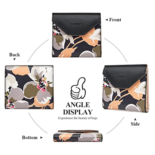 Card Wallets for Women,Slim Wallet for Women,Compact Minimalist Wallets for Women,Thin Wallet for Women,Lightweight Card Wallet Women,Foldable Floral2
