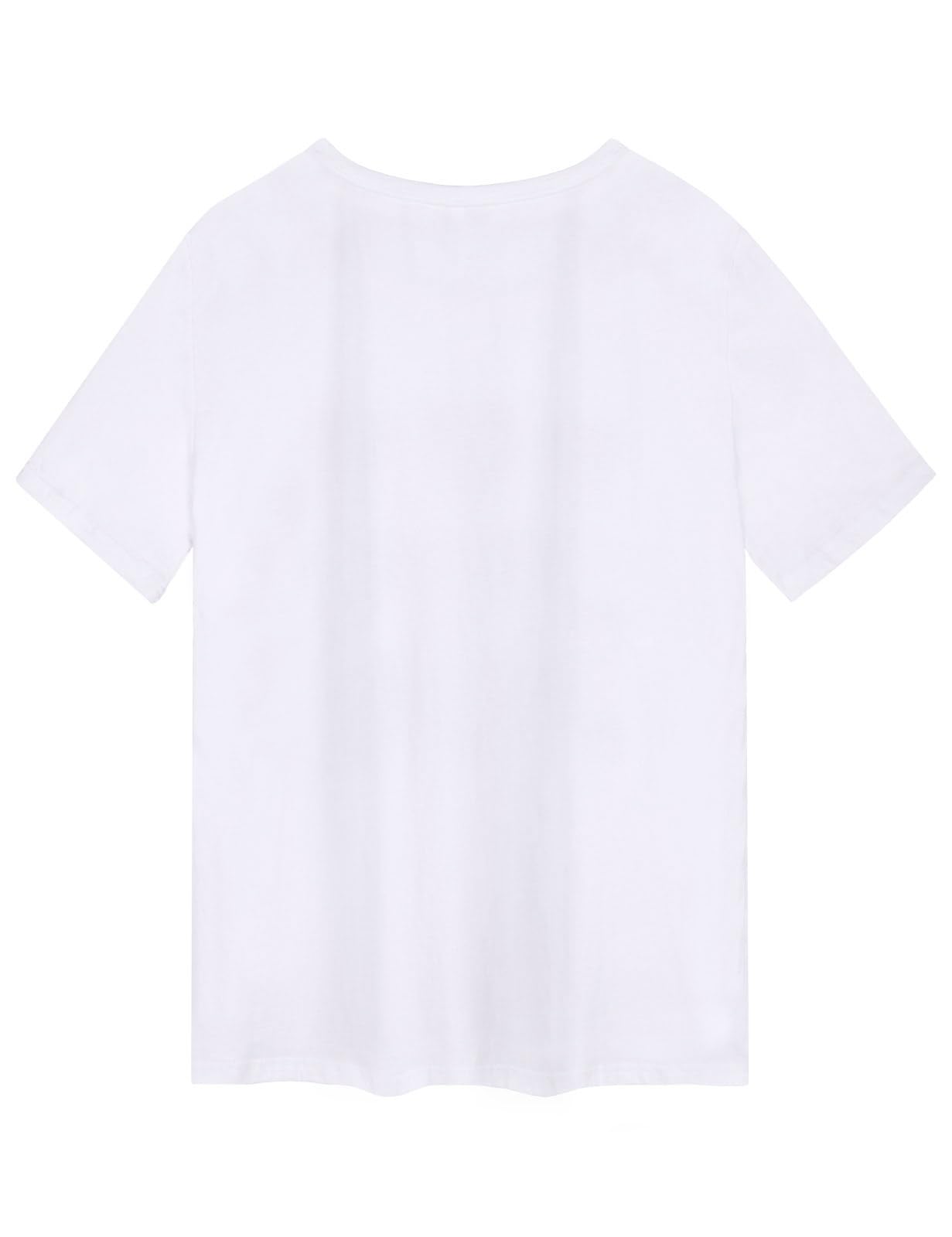 heekpek T Shirt Donna Manica Corta Bianca Cotone Maglietta Manica Corta Donna Casual Girocollo Stampa Estiva Base Tee Bluse