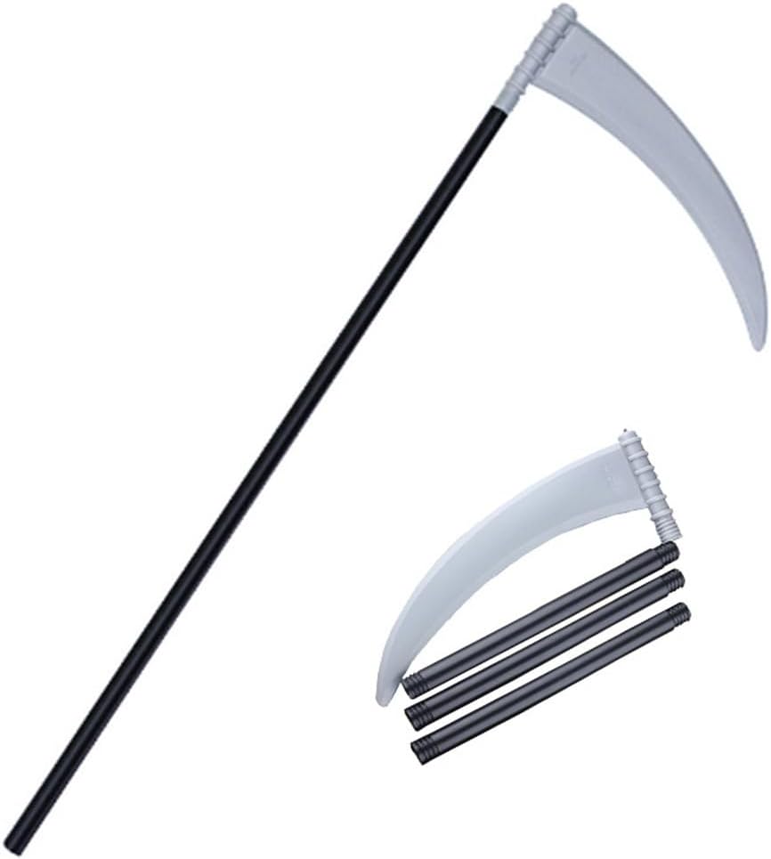 Hood Cloak with Sickle,Tattoo Sticker Ghost Grim Wizard Cape Devil Reaper Robe Cosplay Costume Adult Teens Party Props