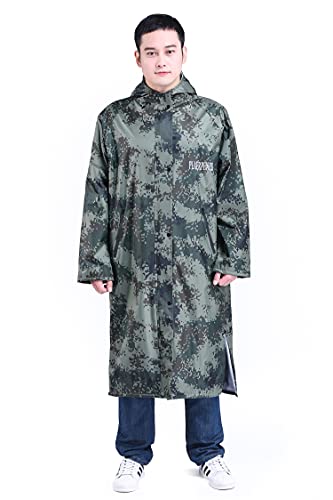 Long manteau de pluie imperméable à capuche pour homme, camouflage, taille unique Cover