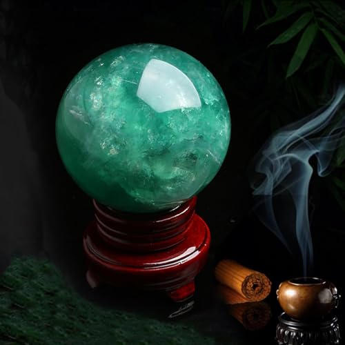 Fluorite verte boule de 12cm pour harmoniser votre salon et bureau