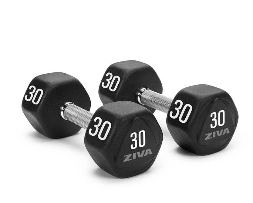 Amazon.com : ZIVA HIIT TPU Hexagon Dumbbells – Premium No-Roll
