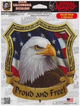 Lethal Threat Designs Value Pack 4 Decals Proud and Free 9-11 in Memory of OUR Fallen Heroes 2001