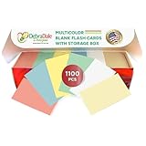 Debra Dale Designs Blank Index Flash Cards - 1100 Pack - Made in USA - 2' x 3.5' - 90 lb Index - 5 Colors + white - Perfect for Teachers & Students - Ideal for Studying, Visual Learning Supplies