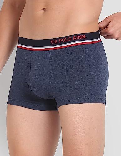 Image of U.S. Polo Assn. Mens Solid Cotton Spandex I014 Trunks - Pack of 2