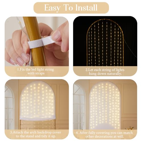Cubierta blanca para fondo con luces para arco 7.2FT miniatura 3