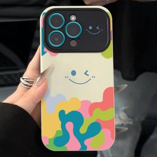 VIPAVA Smiley Cute Funda para teléfono de Lujo para iPhone 11 13 Pro MAX 14 Plus 12 Funda Protectora de cámara a Prueba de Golpes para iPhone 14 Plus, Imagen A, para iPhone 13 Pro