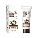 Crème Dépilatoire Intime Corps Jambes, Creme Epilatoire Homme Femme Partie Intime au Huile de Coco, Épilation Douce Sans Douleur, Alternative au Rasoir Intime et Kit Epilation Cire (1 Pcs)