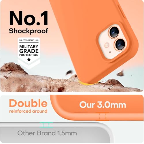 Image of LOVE 3000 Designed for iPhone 12 Case /iPhone 12 Pro Case, Premium Silicone with [Soft Anti-Scratch Microfiber Lining] Shockproof Protective Phone Case for Men Women Girls 6.1 inch, Bright Orange