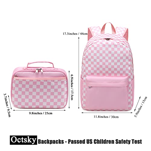 Octskykidsbackpackforgirlsteenselementarymiddleschoolbookbagschildsbacktoschoolbagwithlunchboxpinkwhiteonesize Urban Country Home Decor Octsky kids backpack for girls teens elementary middle school bookbags childs back to school bag with lunch box pinkwhite one size urban country home decor