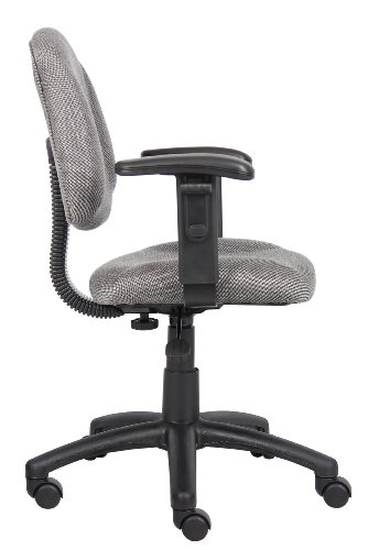 Boss Office Products Perfect Posture Delux Fabric Task Chair With Adjustable Arms In Grey #TOP5
