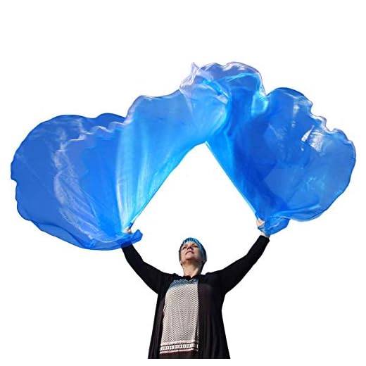 WATER Angel Wing from Catch the Fire Worship Flags, Praise & Worship Dance Flags, Prophetic Worship, Christian Dance in Church, Beautiful Triple Layer, (2 ct), Flexible Poles