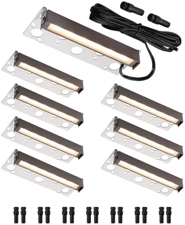 GKOLED 6.8 Inch Low Voltage LED Hardscape Lights (Pack) - 12V, 1.5W, 2700K Warm White, IP65 Waterproof