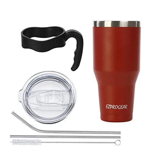 Tasse à café grand format en inox double paroi isolée rouge cerise 1180ml