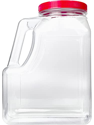 Dubble O 4-Pack Clear Wide Mouth Plastic Jar For Dry Goods/Spice Jar With Handle And Lid - 160 Oz. / 1.25 Gallon - Food And Household Supplies Storage Container/Organizer #TOP7