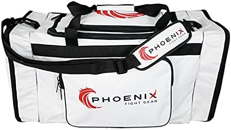 Thrive Gear Bag, Gear Duffle Bag, Gym Bag, Travel Bag, and Sling Bag for MMA, Boxing, Kickboxing, MMA, Jiu Jitsu, Sparring Bag, and Shoulder Bag, Available in Black or White (White)