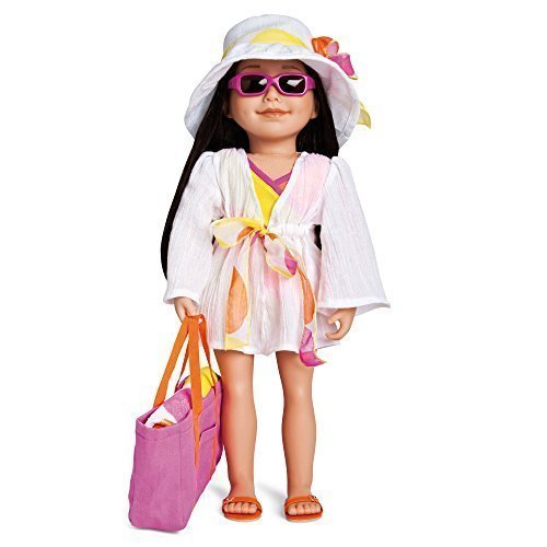 Maplelea Shoreline Sun, Swim Cover-up for 18 Inch Dolls
