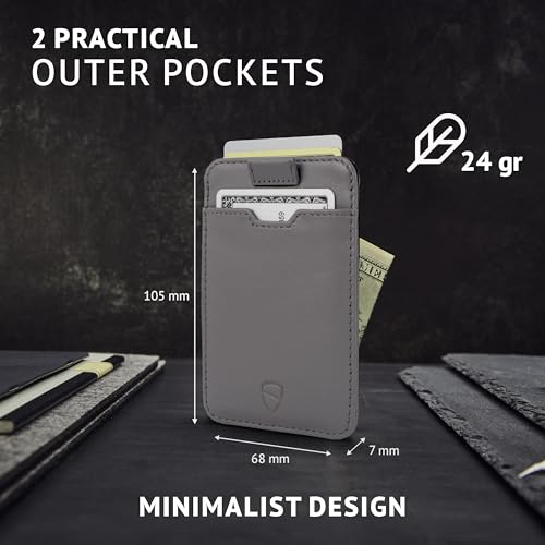 Image of Vaultskin CHELSEA Mens RFID Blocking Slim Leather Card Wallet - Minimalist Front Pocket Cardholder