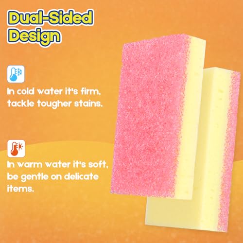 Image of LAUNDRYLUX Scrub Sponge, Dual-Sided Temperature-Responsive Scrubber - Non-Scratch - Multipurpose Dish Sponges for Kitchens, Bathrooms, and Outdoor Use - 6 Pack