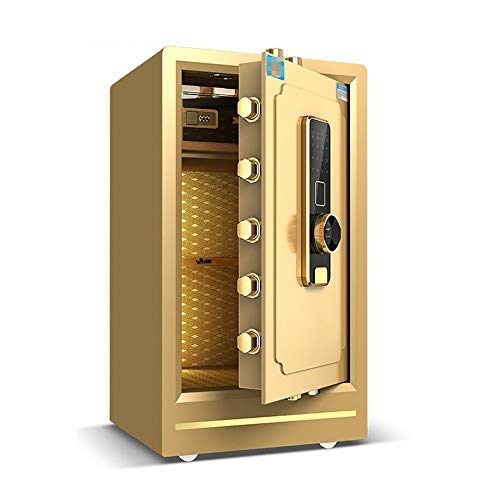 Preisvergleich Produktbild Möbeltresor Haussafe Startseite Stahlsicherheits-Safe, biometrischer Fingerabdruck-Safe, Lock-Box Schränke, Solid Steel Digital Safe Strongbox Sicherheitskabinett (Color : Gold, Size : 40x36x60cm)