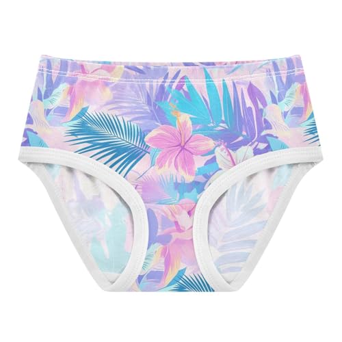 Wusikd Tropical Leaves Girls' Underwear Cotton Flower Girls Briefs Soft Toddler Underwear 2T