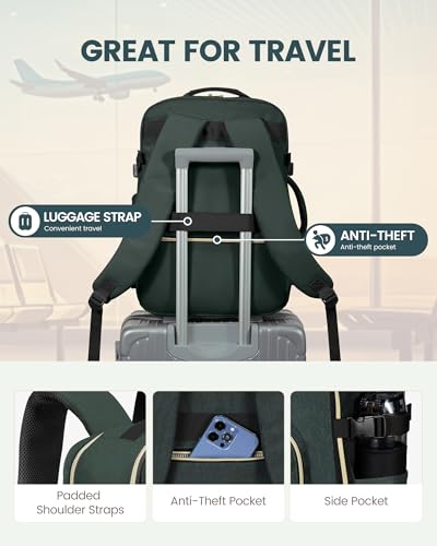Image of LOVEVOOK 40L Travel Backpack Flight Approved Carry on Backpack,3 Packing Cubes,Waterproof Personal Item Travel Bag,TSA Carry on Luggage Suitcase Travel Essentials,Gifts for Women & Men,fits 17 inch Laptop
