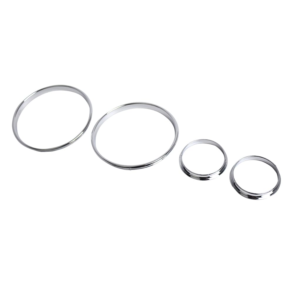 Riloer Lot de 4 anneaux chromés pour compteur de vitesse, compatible avec BMW E39 Série 5 1995-2004 E38 Série 7 1994-2001 E53 X5 1999-2006