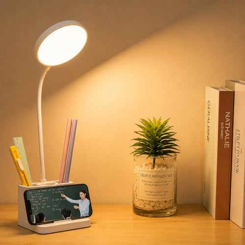 Image of Fulminare Plastic LED Desk Lamp Dimmable Table Lamp Reading Lamp with USB Charging Port 3 Colour Mode,Touch Control Eye Caring, Desk Lamp for Study, Work (Pawn)