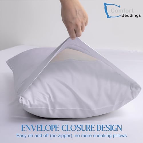 Image of Comfort Beddings Pack of 2 Toddler Pillowcases 13x18 Premium 100% Cotton Blend Silver Toddler Pillow Case Envelope Closure, Super Soft Nursery Pillow Covers - Perfect for Kids (Size-13x18, Silver)