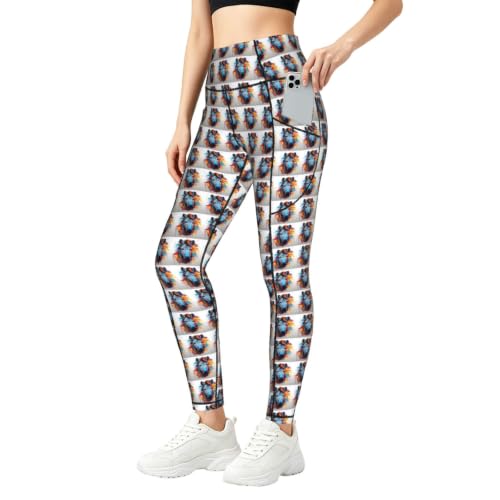 Pantalones de yoga con diseño de cebra abstracto y acabados atléticos de alta resistencia