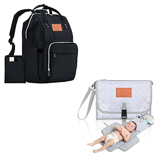 Image of KeaBabies Diaper Bag Backpack and Portable Diaper Changing Pad - aterproof Multi Function Baby Travel Bags - Waterproof Foldable Baby Changing Mat - Diaper Changing Station - Travel Diaper