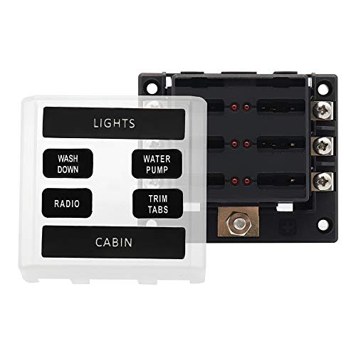 RuleaxAsi Bloco de fusíveis com lâmina de 6 vias Caixa porta-fusíveis Novo 6 Circuito ATP/ATC/ATO co