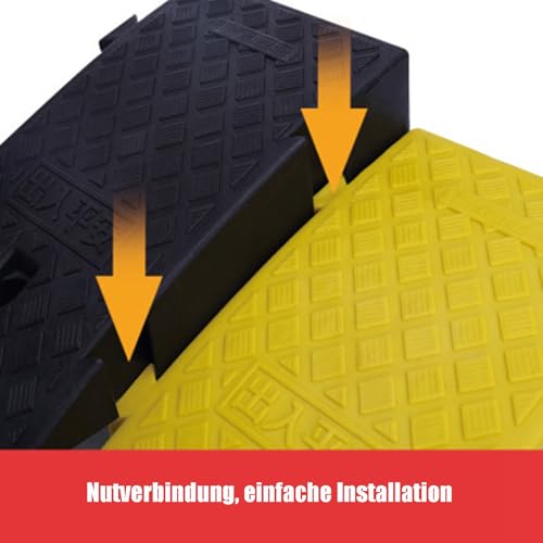 Tapetes plásticos para rampa de bordillo, placas de escalón con encaje para rampa de automóvil, tablas de transición para cambio de nivel en aceras (25 x 40 x 16 cm) miniatura 6