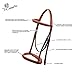 Exion English Hunter Bridle for Horses- Designer Stitched Browband & Hunter Noseband with Rubber Reins | Hunter Bridle for Horses